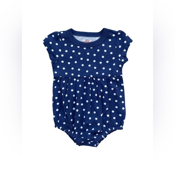 Cat & Jack Other - Cat & Jack Size 6-9 Months Navy Polka Dot Bubble Romper